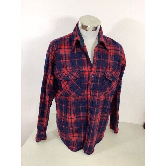 Christopher Rand Wool Plaid Shirt Mens Medium - Picture 3 of 6